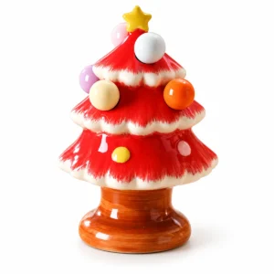 Christmas Tree Ceramic Fruit Fork Holder