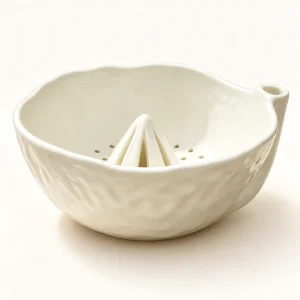 Ivory Wide Ceramic Berry Rinsing Bowl