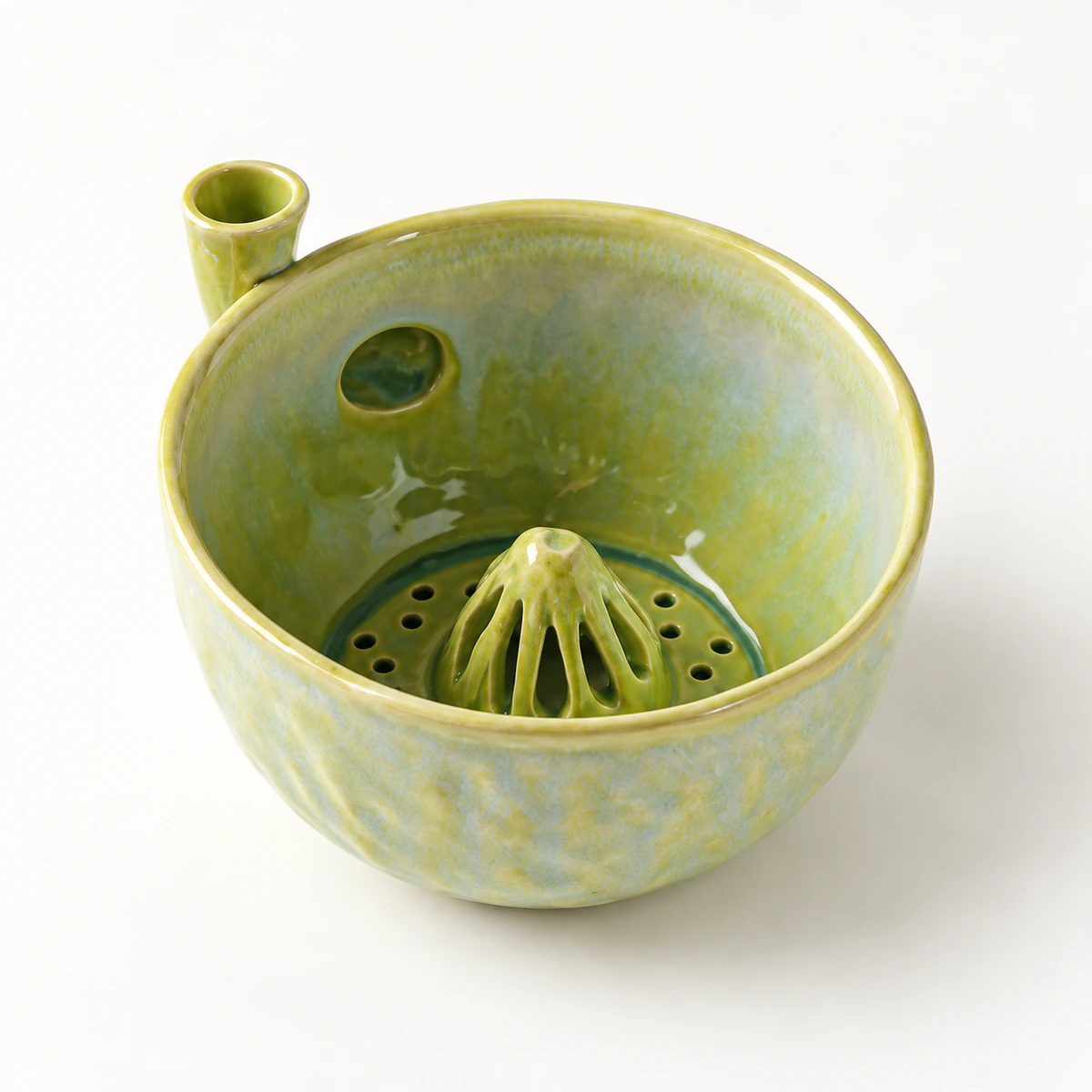 Compact Reactive Glaze Ceramic Berry Rinsing Bowl - Image 2