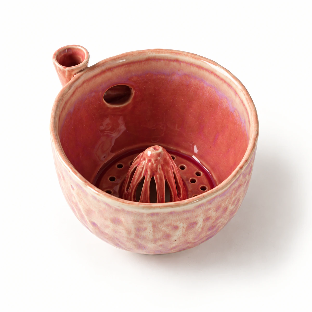 Compact Reactive Glaze Ceramic Berry Rinsing Bowl - Image 3