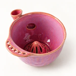Perforated Side Grip Ceramic Berry Rinsing Bowl