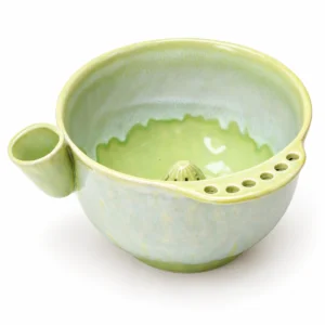 Cream Drip Side Grip Ceramic Berry Rinsing Bowl