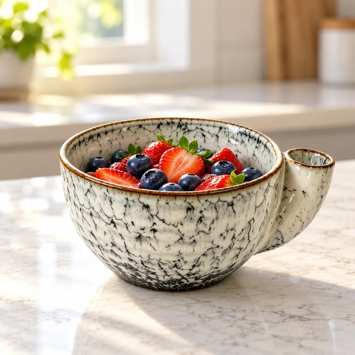 Crackle Glaze Ceramic Berry Rinsing Bowl - Image 6