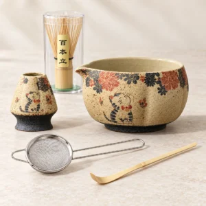 Printed Stoneware Matcha Set – 5-Piece