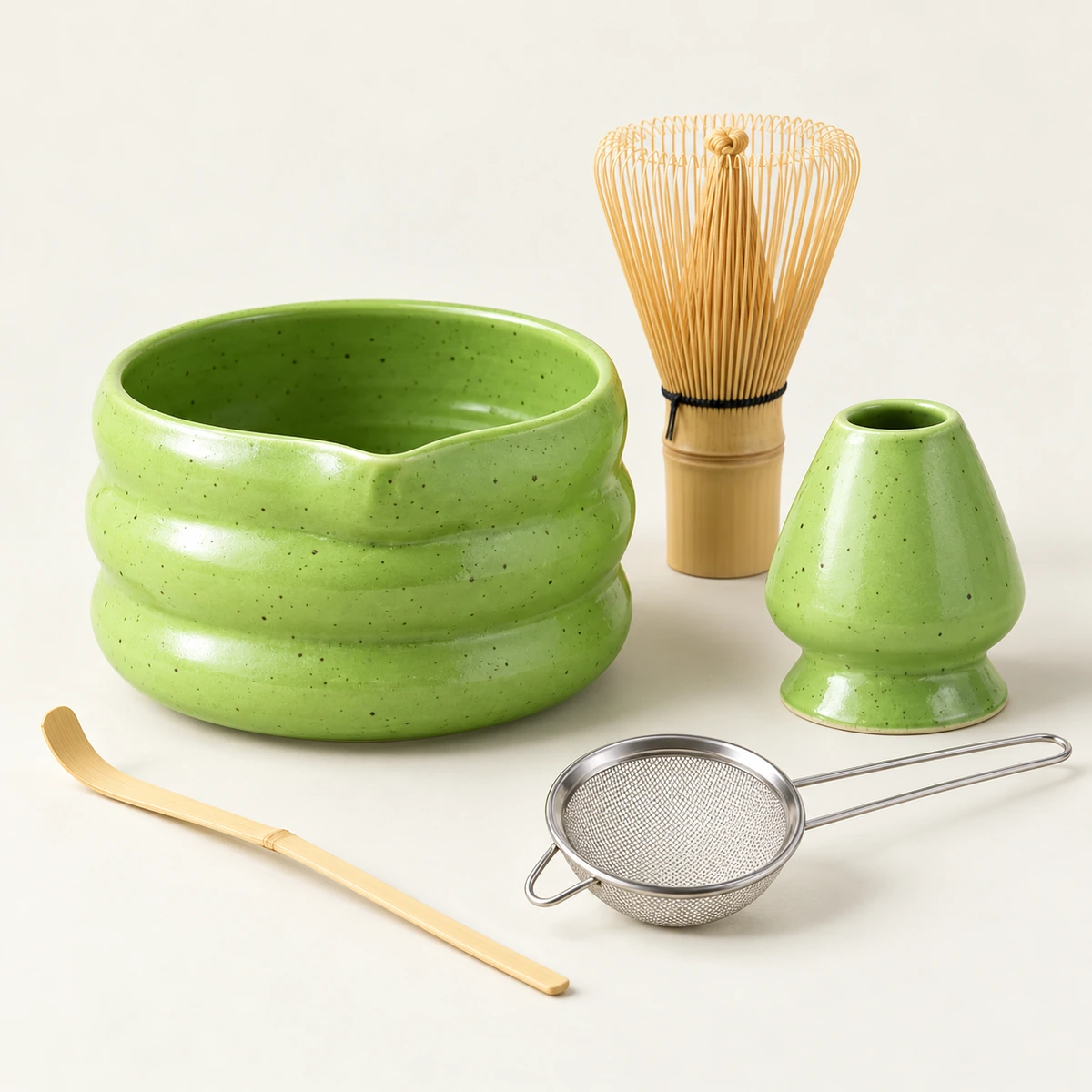 Soft Ribbed Matcha Set – 5-Piece - Image 2