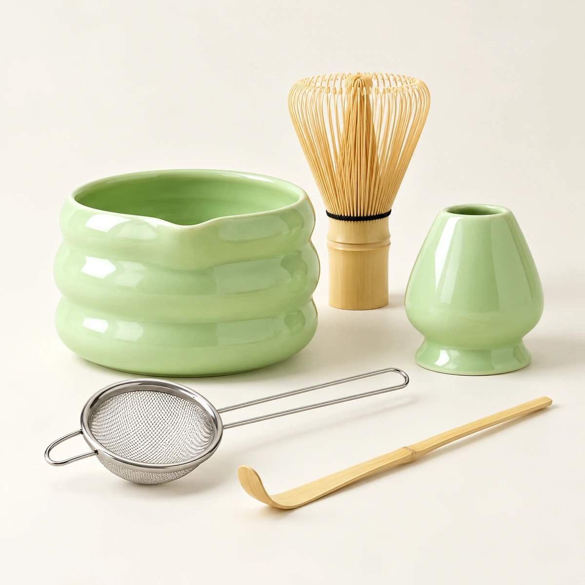 Soft Ribbed Matcha Set – 5-Piece - Image 5