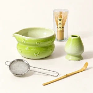 Embossed Bow Matcha Set – 5-Piece