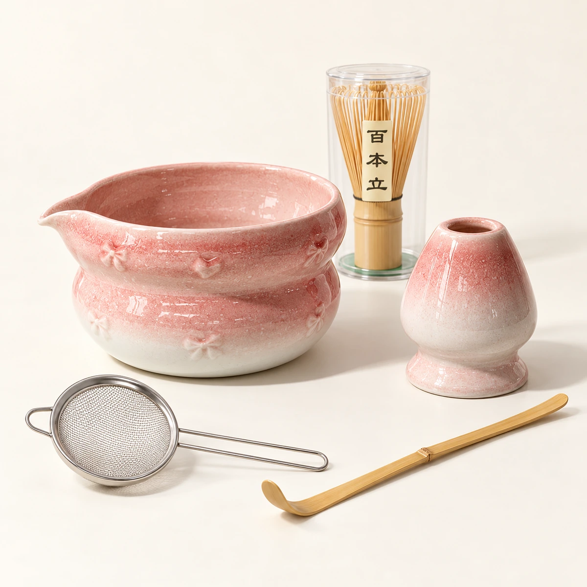 Embossed Bow Matcha Set – 5-Piece - Image 2