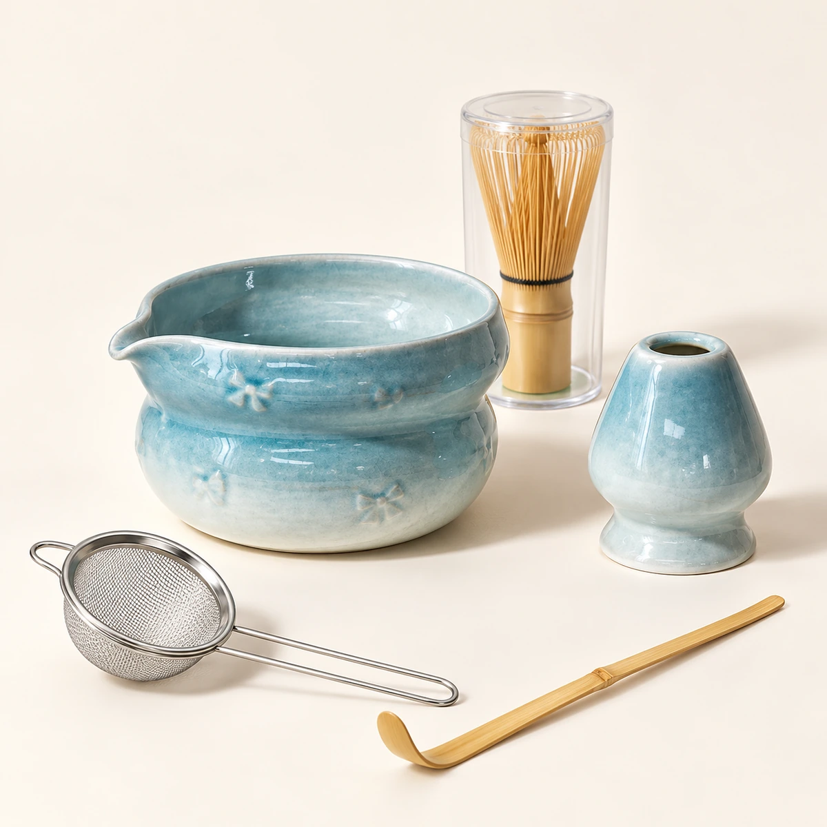 Embossed Bow Matcha Set – 5-Piece - Image 3