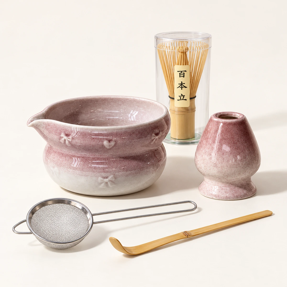 Embossed Bow Matcha Set – 5-Piece - Image 4