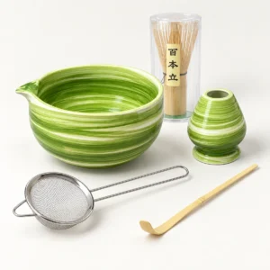 Painted Ceramic Matcha Set – 5-Piece
