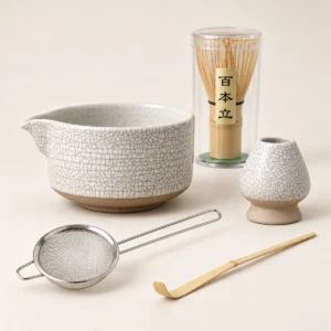Crackle Glaze Matcha Set – 5-Piece