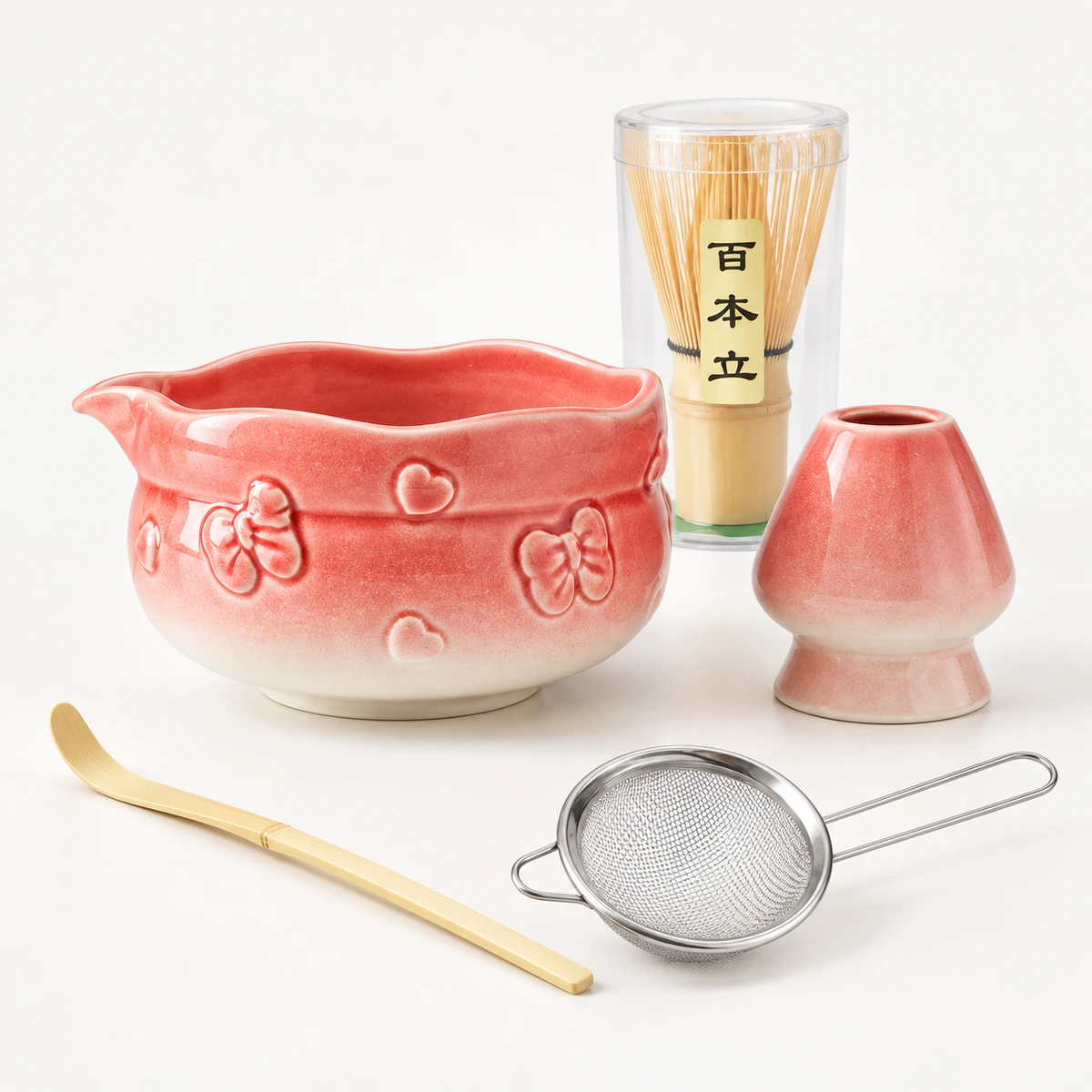 Bow and Heart Matcha Set – 5-Piece