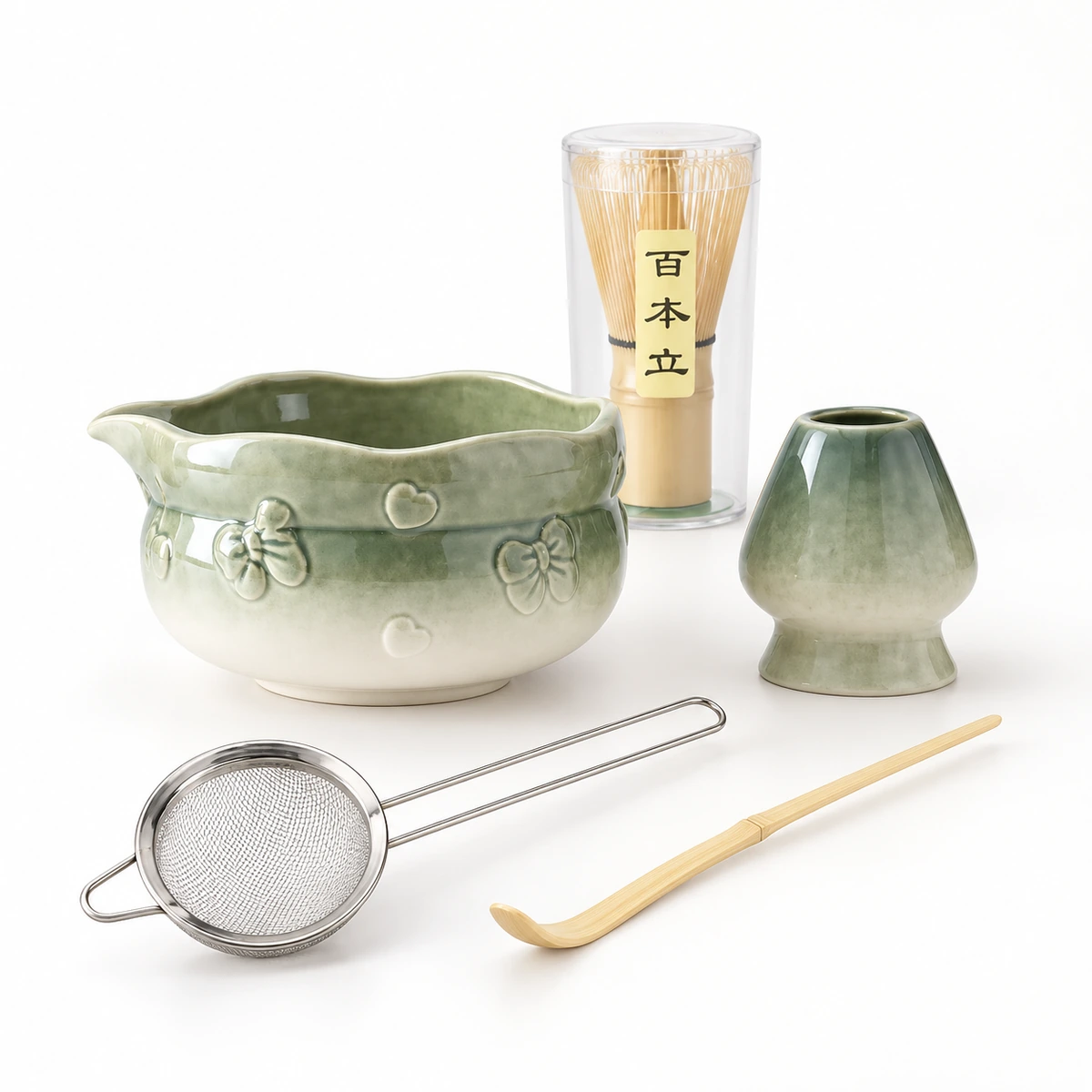 Bow and Heart Matcha Set – 5-Piece - Image 2