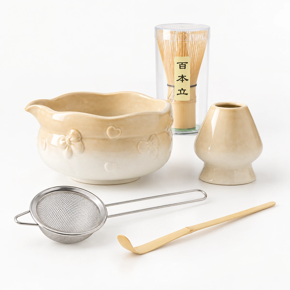 Bow and Heart Matcha Set – 5-Piece - Image 3