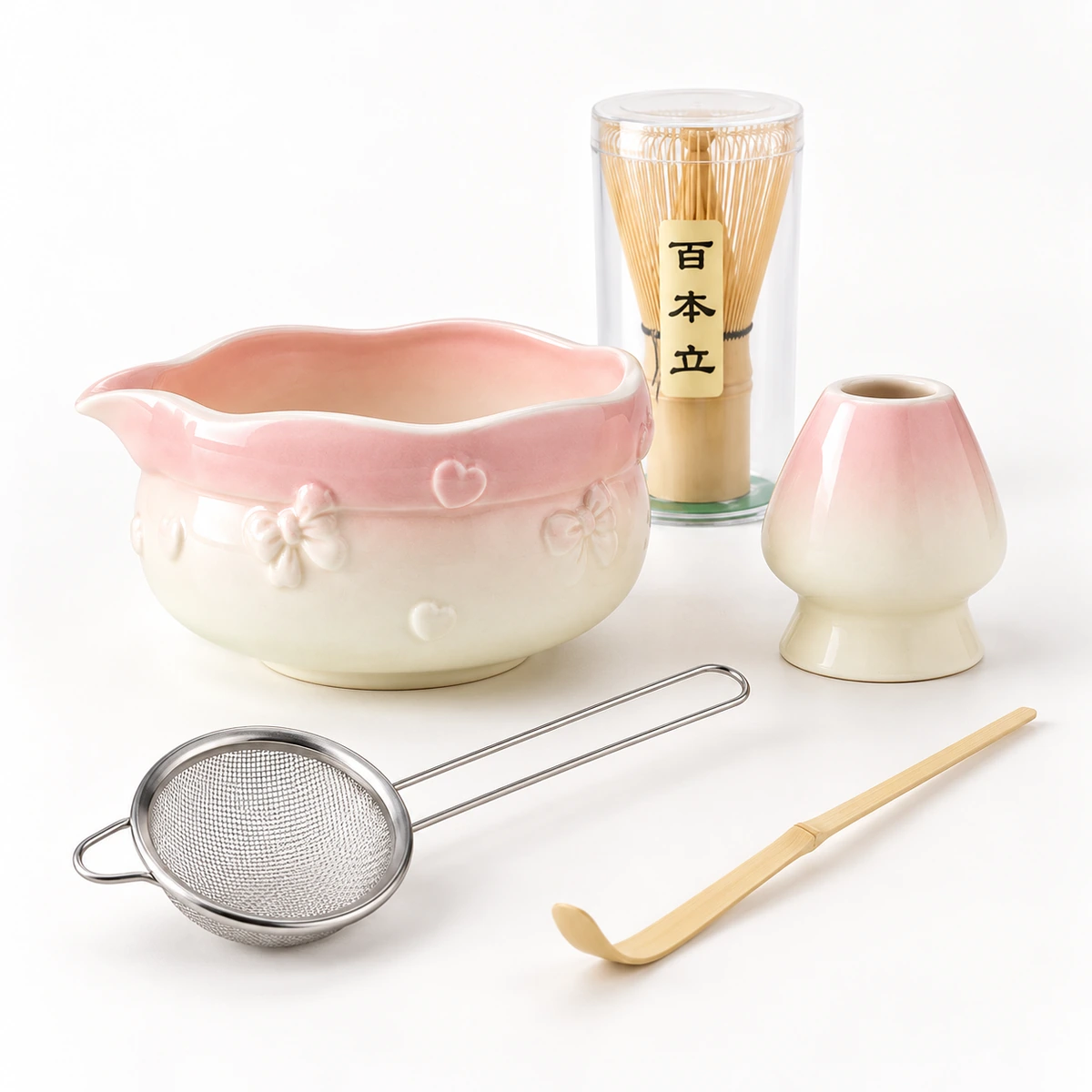 Bow and Heart Matcha Set – 5-Piece - Image 4