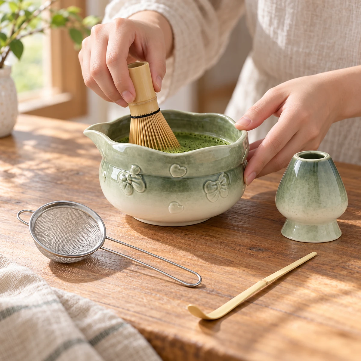 Bow and Heart Matcha Set – 5-Piece - Image 7