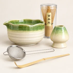 Ruffled Rim Matcha Set – 5-Piece